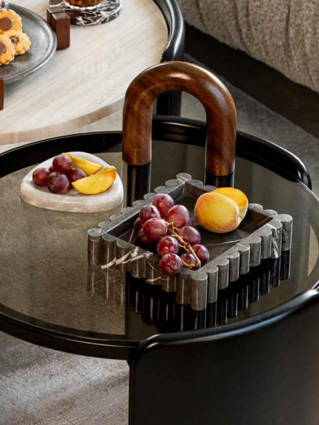 Flute Tray - Pietra Grey Marble- Small