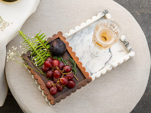 Flute Tray- Arabescato Marble