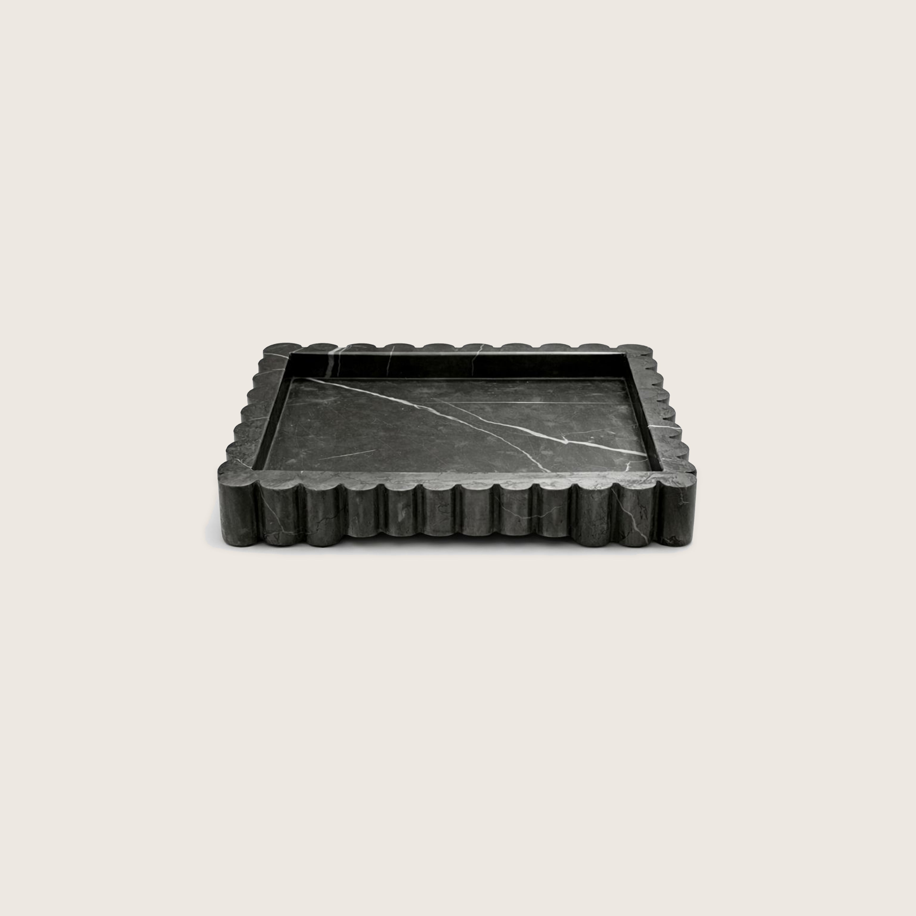 Flute Tray - Pietra Grey Marble- Small