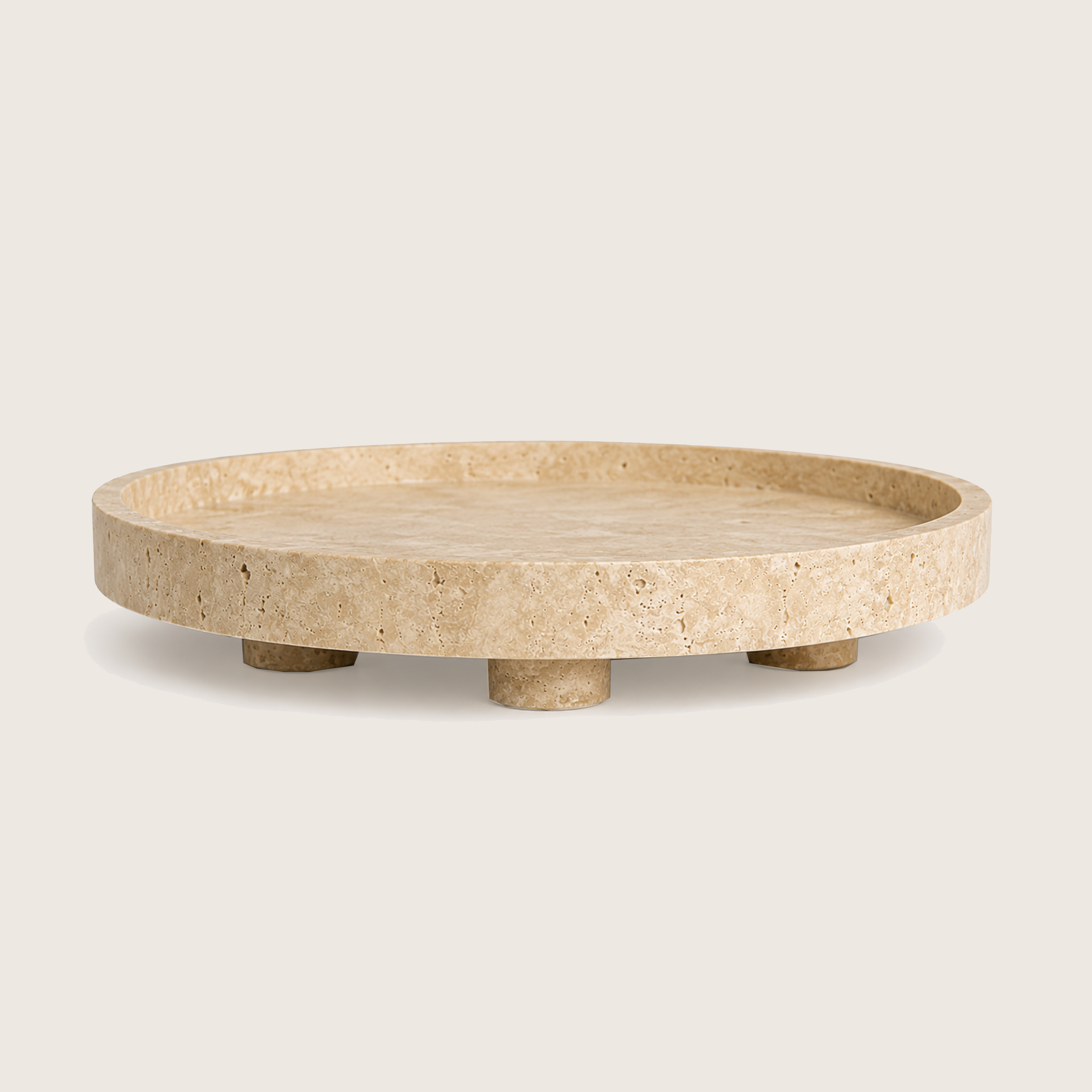 Tri Serving Plate- Travertine Marble
