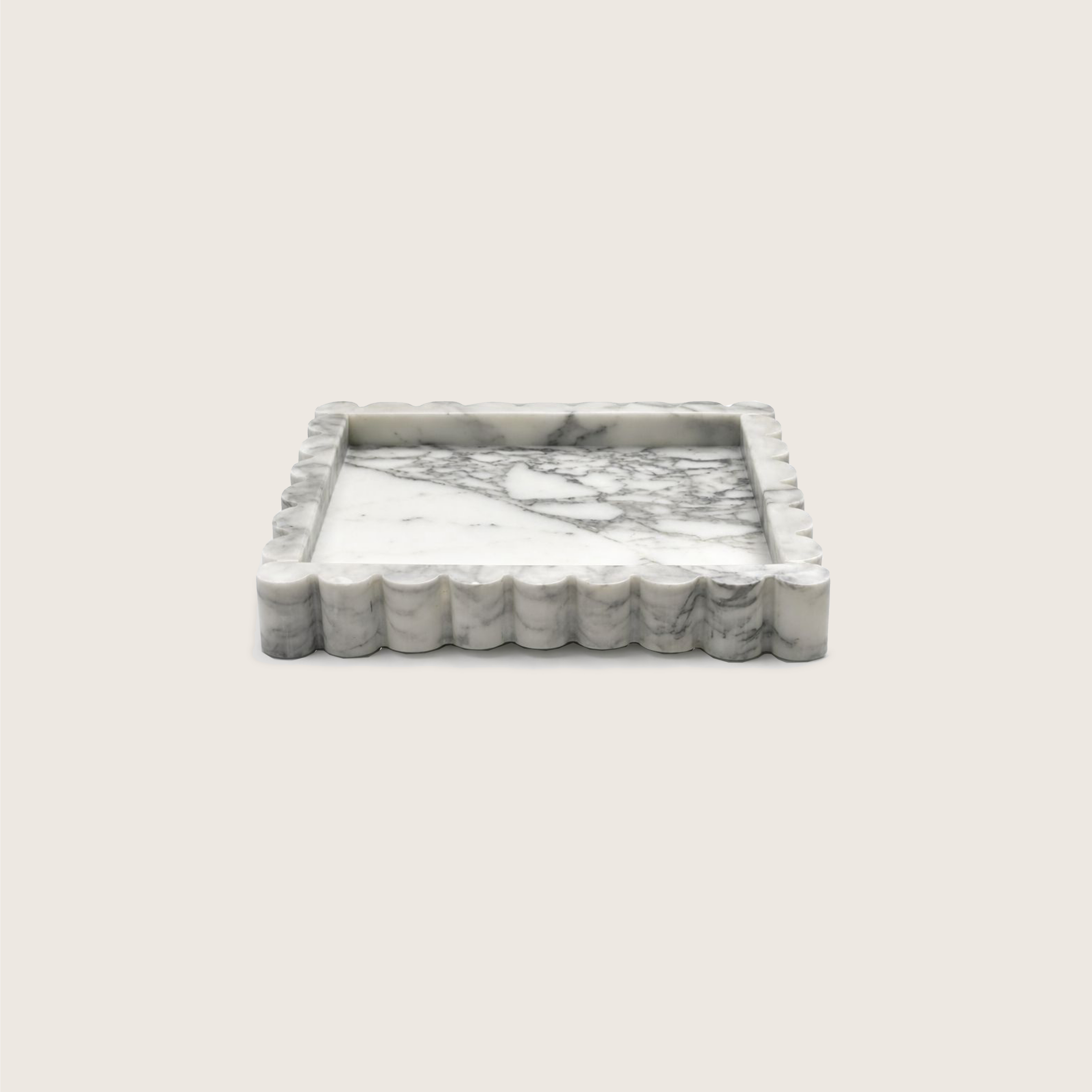 Flute Tray -Arabescato Marble- Small