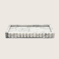Wooden marble tray with fluted edge 